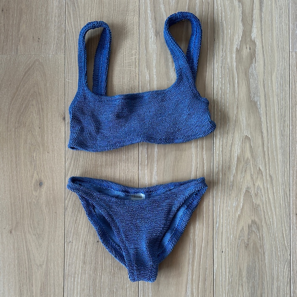 Hunza G Seersucker Blue Bikini